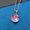 image:imageEVEVIC Color Changing Cubic Austrian Crystal Pendant Necklaces for Women 14K Gold Plated Hypoallergenic JewelryPink