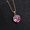 image:imageEVEVIC Color Changing Cubic Austrian Crystal Pendant Necklaces for Women 14K Gold Plated Hypoallergenic JewelryPink