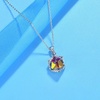 image:imageEVEVIC Color Changing Cubic Austrian Crystal Pendant Necklaces for Women 14K Gold Plated Hypoallergenic JewelryRainbow CrystalSilverTone