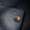 image:imageEVEVIC Color Changing Cubic Austrian Crystal Pendant Necklaces for Women 14K Gold Plated Hypoallergenic JewelryRainbow CrystalSilverTone