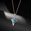 image:imageEVEVIC Dainty Multicolored Austrian Crystals Rhombus Pendant Necklaces for Women Fashion 14K Gold Plated Hypoallergenic JewelryBlue Green CrystalsRose Goldtone