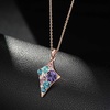 image:imageEVEVIC Dainty Multicolored Austrian Crystals Rhombus Pendant Necklaces for Women Fashion 14K Gold Plated Hypoallergenic JewelryPurple Main CrystalRose Goldtone