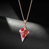 image:imageEVEVIC Dainty Multicolored Austrian Crystals Rhombus Pendant Necklaces for Women Fashion 14K Gold Plated Hypoallergenic JewelryRed Main CrystalRose Goldtone