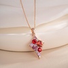 image:imageEVEVIC Dainty Multicolored Austrian Crystals Rhombus Pendant Necklaces for Women Fashion 14K Gold Plated Hypoallergenic JewelryRed Main CrystalRose Goldtone