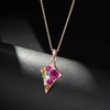 image:imageEVEVIC Dainty Multicolored Austrian Crystals Rhombus Pendant Necklaces for Women Fashion 14K Gold Plated Hypoallergenic JewelryRose Main CrystalRose Goldtone