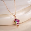 image:imageEVEVIC Dainty Multicolored Austrian Crystals Rhombus Pendant Necklaces for Women Fashion 14K Gold Plated Hypoallergenic JewelryRose Main CrystalRose Goldtone