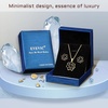 image:imageEVEVIC Lotus Flower Necklace Earrings Set for Women 14K Gold Plated Hypoallergenic Jewelry SetsBlack Rose Goldtone