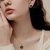 image:imageEVEVIC Lotus Flower Necklace Earrings Set for Women 14K Gold Plated Hypoallergenic Jewelry SetsBlack Rose Goldtone