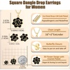 image:imageEVEVIC Lotus Flower Necklace Earrings Set for Women 14K Gold Plated Hypoallergenic Jewelry SetsBlack Rose Goldtone