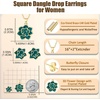 image:imageEVEVIC Lotus Flower Necklace Earrings Set for Women 14K Gold Plated Hypoallergenic Jewelry SetsGreen Rose Goldtone