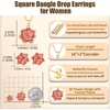 image:imageEVEVIC Lotus Flower Necklace Earrings Set for Women 14K Gold Plated Hypoallergenic Jewelry SetsPink Rose Goldtone