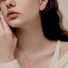 image:imageEVEVIC Lotus Flower Necklace Earrings Set for Women 14K Gold Plated Hypoallergenic Jewelry SetsPink Rose Goldtone