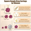 image:imageEVEVIC Lotus Flower Necklace Earrings Set for Women 14K Gold Plated Hypoallergenic Jewelry SetsPurple Rose Goldtone