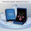 image:imageEVEVIC Lotus Flower Necklace Earrings Set for Women 14K Gold Plated Hypoallergenic Jewelry SetsPurple Rose Goldtone