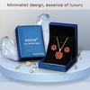 image:imageEVEVIC Lotus Flower Necklace Earrings Set for Women 14K Gold Plated Hypoallergenic Jewelry SetsRed Rose Goldtone