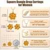 image:imageEVEVIC Lotus Flower Necklace Earrings Set for Women 14K Gold Plated Hypoallergenic Jewelry SetsYellow Rose Goldtone