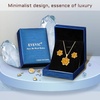 image:imageEVEVIC Lotus Flower Necklace Earrings Set for Women 14K Gold Plated Hypoallergenic Jewelry SetsYellow Rose Goldtone
