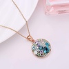 image:imageEVEVIC Multicolored Austrian Crystal Stud Earrings and Necklace Sets for Women Fashion Hypoallergenic Jewelry Set GiftsBlue Green CrystalsRose Goldtone