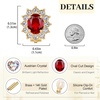 image:imageEVEVIC Oval Austrian Crystal Halo Clip On Earrings for Women  Oval Austrian Crystal with Zircon Halo14K GoldPlatedSilicone Comfort PadGift Box IncludedFor Daily and Evening EventsRed
