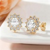 image:imageEVEVIC Oval Austrian Crystal Halo Stud Earrings for Women  14K GoldPlatedOval Austrian Crystal with Zircon HaloButterfly Back SecureGift Box IncludedFor Daily and Evening EventsWhite Clear