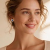 image:imageEVEVIC Oval Austrian Crystal Halo Stud Earrings for Women  14K GoldPlatedOval Austrian Crystal with Zircon HaloButterfly Back SecureGift Box IncludedFor Daily and Evening EventsDark Blue