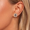 image:imageEVEVIC Oval Austrian Crystal Halo Stud Earrings for Women  14K GoldPlatedOval Austrian Crystal with Zircon HaloButterfly Back SecureGift Box IncludedFor Daily and Evening EventsAntique Pink