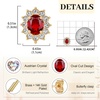 image:imageEVEVIC Oval Austrian Crystal Halo Stud Earrings for Women  14K GoldPlatedOval Austrian Crystal with Zircon HaloButterfly Back SecureGift Box IncludedFor Daily and Evening EventsRed