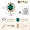 image:imageEVEVIC Oval Austrian Crystal Halo Stud Earrings for Women  14K GoldPlatedOval Austrian Crystal with Zircon HaloButterfly Back SecureGift Box IncludedFor Daily and Evening EventsEmerald Green