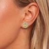 image:imageEVEVIC Oval Austrian Crystal Halo Stud Earrings for Women  14K GoldPlatedOval Austrian Crystal with Zircon HaloButterfly Back SecureGift Box IncludedFor Daily and Evening EventsCitrine