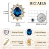image:imageEVEVIC Oval Austrian Crystal Halo Stud Earrings for Women  14K GoldPlatedOval Austrian Crystal with Zircon HaloButterfly Back SecureGift Box IncludedFor Daily and Evening EventsDark Blue