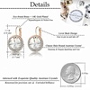 image:imageEVEVIC Round Austrian Crystal Halo Drop Leverback Earrings for Women  14K GoldPlated Brass Brilliant Faceted Center Sparkling CZ Border Secure EasyOn Closure GiftReady PackagingWhite