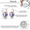 image:imageEVEVIC Round Austrian Crystal Halo Drop Leverback Earrings for Women  14K GoldPlated Brass Brilliant Faceted Center Sparkling CZ Border Secure EasyOn Closure GiftReady PackagingVitrail Light