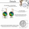 image:imageEVEVIC Round Austrian Crystal Halo Drop Leverback Earrings for Women  14K GoldPlated Brass Brilliant Faceted Center Sparkling CZ Border Secure EasyOn Closure GiftReady PackagingVitrail Medium
