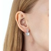 image:imageEVEVIC Square Austrian Crystal Earrings Halo Leverback Drop 14k White Gold Plated Earrings for Women Hypoallergenic Jewelry GiftWhite