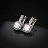 image:imageEVEVIC Square Austrian Crystal Earrings Halo Leverback Drop 14k White Gold Plated Earrings for Women Hypoallergenic Jewelry GiftWhite