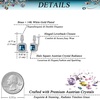 image:imageEVEVIC Square Austrian Crystal Earrings Halo Leverback Drop 14k White Gold Plated Earrings for Women Hypoallergenic Jewelry Giftblue