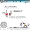 image:imageEVEVIC Square Austrian Crystal Earrings Halo Leverback Drop 14k White Gold Plated Earrings for Women Hypoallergenic Jewelry Giftred