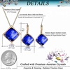 image:imageEVEVIC Square Austrian Crystal Necklace Earrings for Women Fashion 18K Gold Plated Hypoallergenic Jewelry SetBermuda Blue