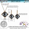 image:imageEVEVIC Square Austrian Crystal Necklace Earrings for Women Fashion 18K Gold Plated Hypoallergenic Jewelry SetBlack
