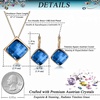 image:imageEVEVIC Square Austrian Crystal Necklace Earrings for Women Fashion 18K Gold Plated Hypoallergenic Jewelry SetBlue