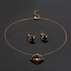 image:imageEVEVIC Square Austrian Crystal Necklace Earrings for Women Fashion 18K Gold Plated Hypoallergenic Jewelry SetBrown