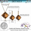 image:imageEVEVIC Square Austrian Crystal Necklace Earrings for Women Fashion 18K Gold Plated Hypoallergenic Jewelry SetBrown