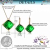 image:imageEVEVIC Square Austrian Crystal Necklace Earrings for Women Fashion 18K Gold Plated Hypoallergenic Jewelry SetEmerald