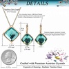 image:imageEVEVIC Square Austrian Crystal Necklace Earrings for Women Fashion 18K Gold Plated Hypoallergenic Jewelry SetGreen