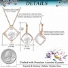 image:imageEVEVIC Square Austrian Crystal Necklace Earrings for Women Fashion 18K Gold Plated Hypoallergenic Jewelry SetWhite Clear