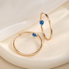 image:imageEVEVIC Trendy Austrian Crystals Heart Hoop Earrings for Women 14K Gold Plated Hypoallergenic Hoops Earring Jewelry GiftDark Blue