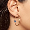 image:imageEVEVIC Trendy Austrian Crystals Heart Hoop Earrings for Women 14K Gold Plated Hypoallergenic Hoops Earring Jewelry GiftDark Blue