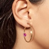 image:imageEVEVIC Trendy Austrian Crystals Heart Hoop Earrings for Women 14K Gold Plated Hypoallergenic Hoops Earring Jewelry GiftRose Pink