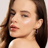 image:imageEVEVIC Trendy Austrian Crystals Heart Hoop Earrings for Women 14K Gold Plated Hypoallergenic Hoops Earring Jewelry GiftRose Pink