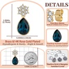 image:imageElegant Austrian Crystal Teardrop Dangle Earrings for Women14K Gold Plated Flower Drop Earrings Jewelry Gift for Birthday Wedding AnniversaryDenim Blue